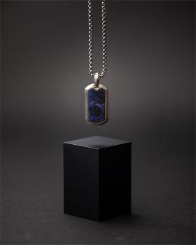 Halskette aus Volltitan mit blauem Jeremejevit-Stein - Imperium Blue